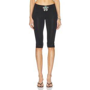 Siedres 'Tali' Black Polyester Cropped Leggings Size M